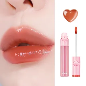 YNM Heart Jelling Tint (04 CHESTNUT JELLING, 0.09 oz) Silicone Lip Brush Included, K-Beauty, Non-Sticky, Moisturizing, Smudge-Proof, Korean Lip Tint, Long-Lasting, Vivid Color