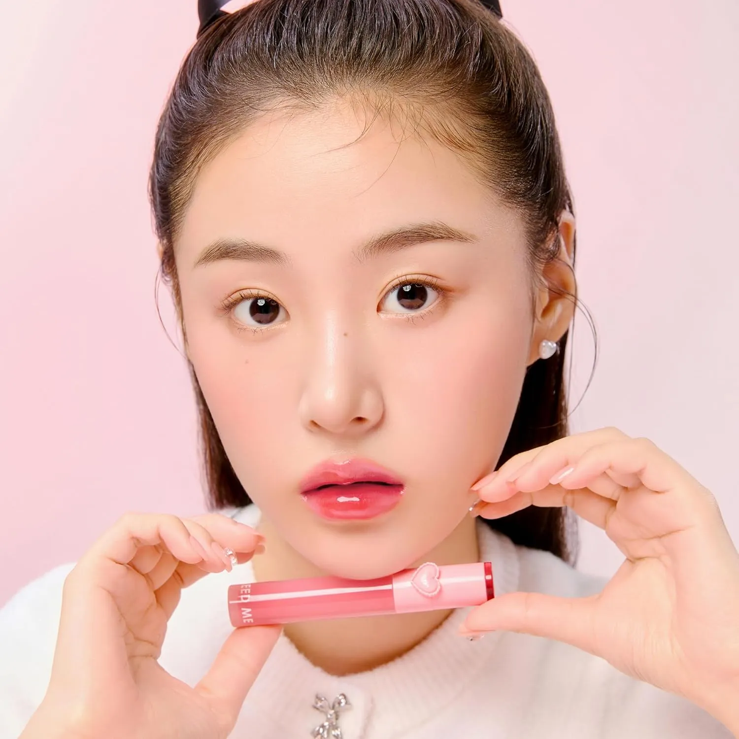 YNM Heart Jelling Tint (04 CHESTNUT JELLING, 0.09 oz) Silicone Lip Brush Included, K-Beauty, Non-Sticky, Moisturizing, Smudge-Proof, Korean Lip Tint, Long-Lasting, Vivid Color