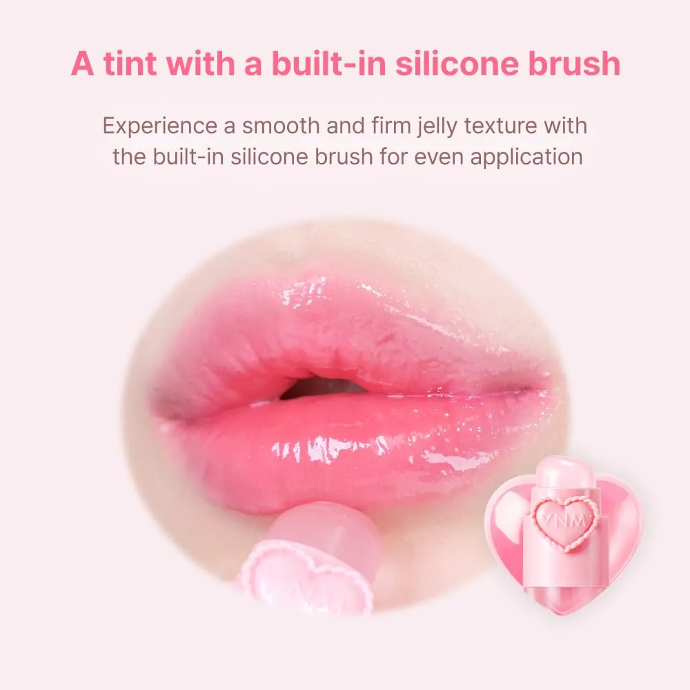 YNM Heart Jelling Tint (04 CHESTNUT JELLING, 0.09 oz) Silicone Lip Brush Included, K-Beauty, Non-Sticky, Moisturizing, Smudge-Proof, Korean Lip Tint, Long-Lasting, Vivid Color