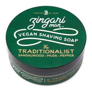 Zingari Man - The Traditionalist Vegan Shave Soap - Smooth Glide Grooming Accessories for Men - Super Strength No Bump Cream and Skin Tight Lotion for the Sophisticated Young or Old Man - 5oz Jar