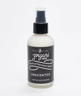 Zingari Man After Shave Balm - Unscented Sego Aftershave - Post Shave Care Treatment, Aftershave Lotion Cream for Men - Hydrate, Soften, Soothe Irritated Skin, Razor Bumps on Face, 4oz